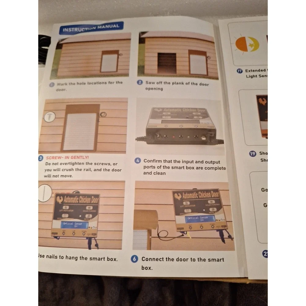 Dinkvaz Brown Rolling Gate Type Intelligent Chicken Coop Door 120V Grid & Solar‎